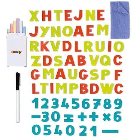 Smoby - Dobbeltsidet tr�plade - Kridtskifer og magnetisk hvid - Foldbar - 80 tilbeh�r