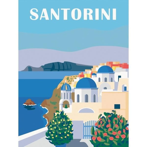 Ravensburger � CreArt-kankaat 30x40 cm � Santorini � Numeroiden maalaus � Aikuinen � Rentouttavaa ja luovaa toimintaa � Ik�rajat 12 � 23906