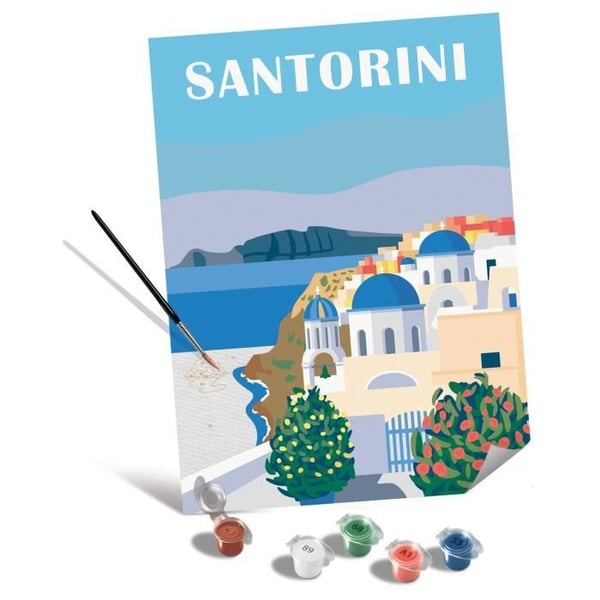 Ravensburger � CreArt-kankaat 30x40 cm � Santorini � Numeroiden maalaus � Aikuinen � Rentouttavaa ja luovaa toimintaa � Ik�rajat 12 � 23906