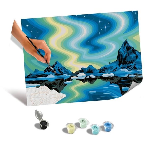 Ravensburger � CreArt-kankaat 30x40 cm � Revontulet � Maalaus numeroiden mukaan � Aikuinen � Rentouttavaa ja luovaa toimintaa � Ik�rajat 14 � 23907