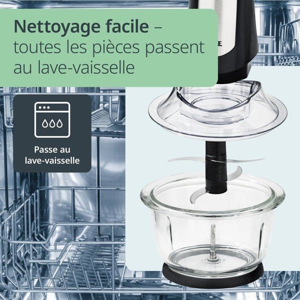 S�hk�inen monitoimileikkuri - ADE - KEITTI�LAITTEET - 2 nopeutta - 1,2 L - musta / ruostumaton ter�s