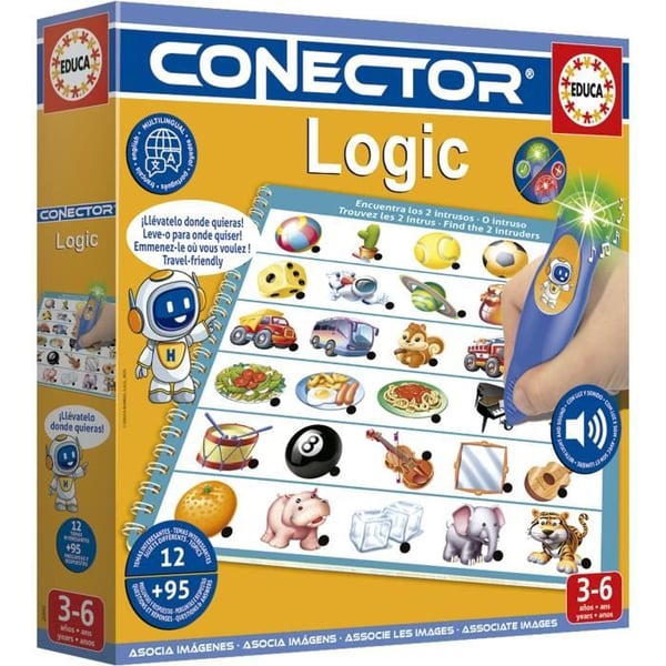 Connector Logic - Opetuspeli - EDUCA - 90 kysymyst�, 12 teemaa, kirjan muoto - 3-vuotiaasta alkaen