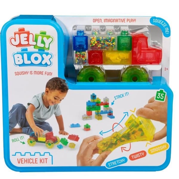 Byggeklodser - GOLIATH - Jelly Blox Vroom Truck Kit - Bl�de blokke med biler! 2 �rige