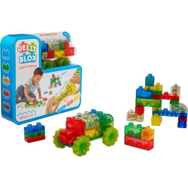 Byggeklodser - GOLIATH - Jelly Blox Vroom Truck Kit - Bl�de blokke med biler! 2 �rige