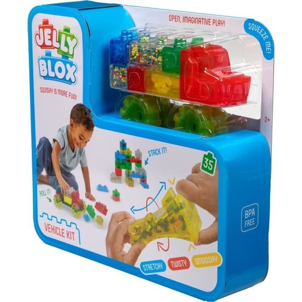 Byggeklodser - GOLIATH - Jelly Blox Vroom Truck Kit - Bl�de blokke med biler! 2 �rige