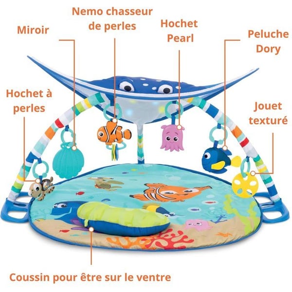 DISNEY BABY Nemo -harjoittelumatto, jossa valot Mr. Ray Ocean �