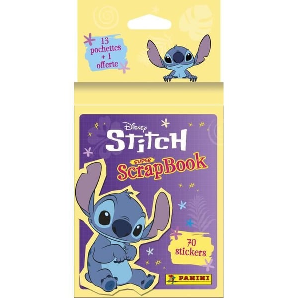 Blisterpakke med 13 lommer + 1 gratis - PANINI - STITCH 2 - MY SUPER SCRAPBOOK - 70 klisterm�rker