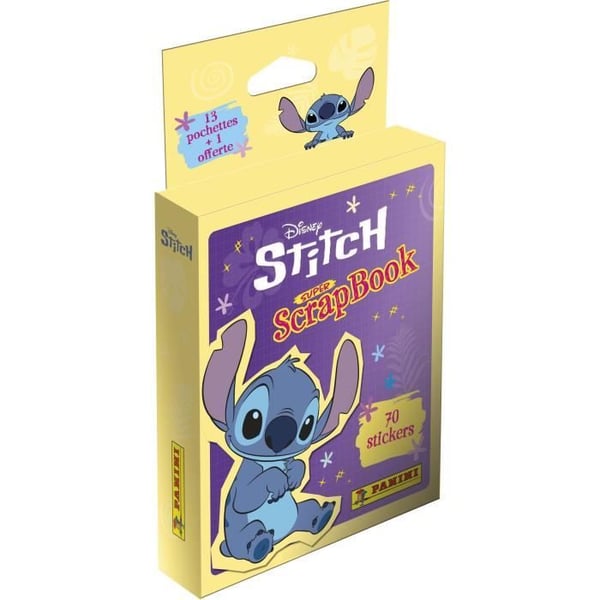 13 taskun l�pipainopakkaus + 1 ilmainen - PANINI - STITCH 2 - MY SUPER SCRAPBOOK - 70 tarraa