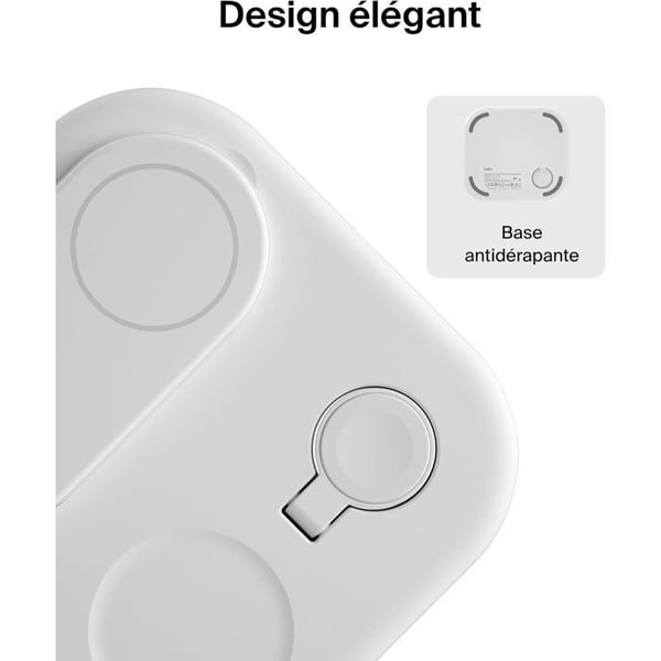 Opladningsbase - BELKIN - Qi2 - 3-i-1 - Hvid