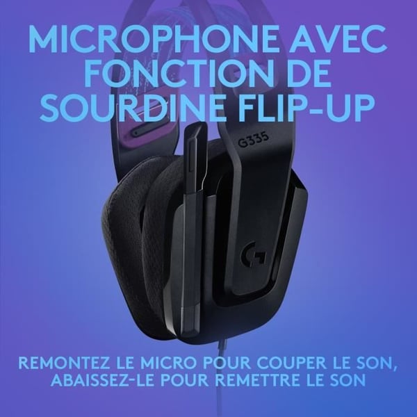GAMING-headset - Lättvikt - LOGITECH G - G335 WIRED - SVART Discord-certifierad