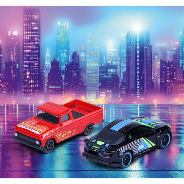 MAJORETTE - SL Neon Racer 13-osainen setti - 3+ vuotta