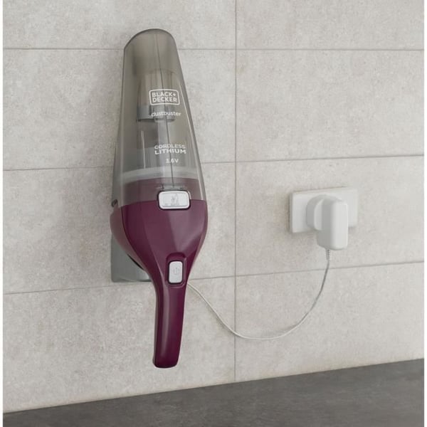 Sladdlös handdammsugare - BLACK & DECKER - NVC115W-QW - 8 AW - 3,6 V 1,5 Ah - Bordeaux