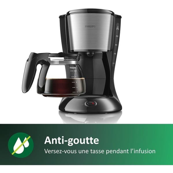 Suodatinkahvinkeitin PHILIPS Daily HD7462 / 20 - Musta ja ruostumaton ter�s