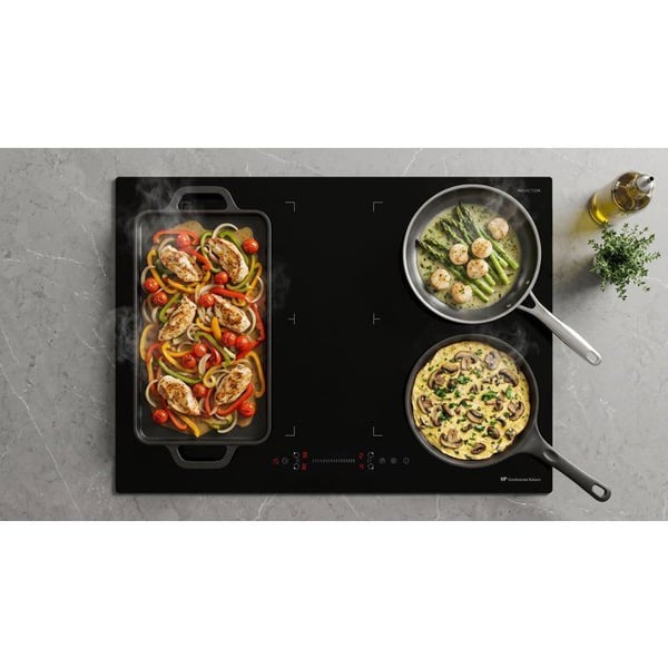 Induktionskogeplade - CONTINENTAL EDISON - 4 brændere - 7200 W - 70 cm - CETI724Z2FLEX - Sort