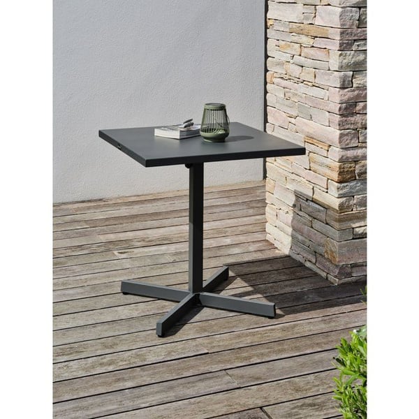 Puutarha-sivup�yt� - CITY GARDEN - Louise - 70 x 70 cm - Taittuva ter�slevy - Antrasiitti