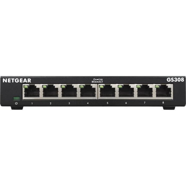 NETGEAR GS308-300PES Metal Ethernet-switch 8 Gigabit-porte (10/100/1000)