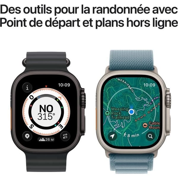 Apple Watch Ultra 3 GPS + Cellular - 49 mm - Sort titaniumkasse - Sort Alpine Loop-rem - Mellem