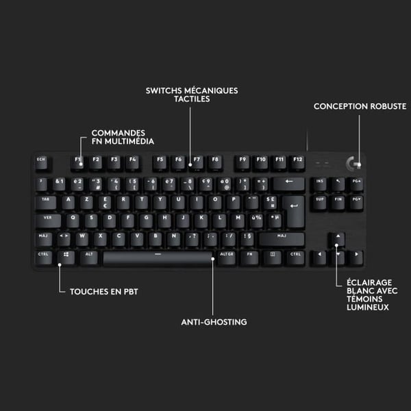 LOGITECH G - Pelin�pp�imist� - G413 TKL SE - Mekaaninen, taustavalaistu, musta alumiini
