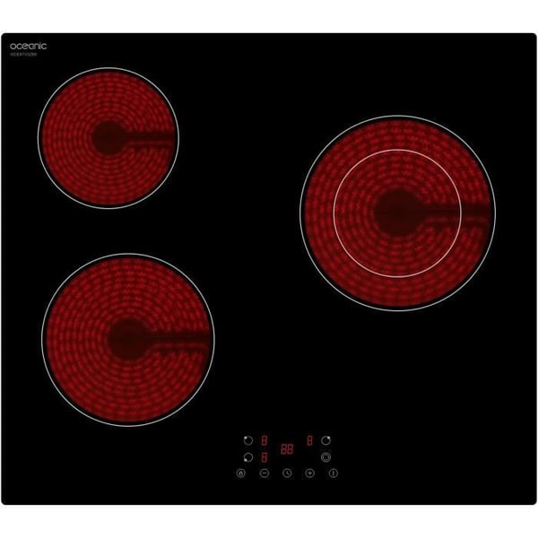 OCEANIC keramikhäll med 3 zoner - 5200W - bredd 60 cm