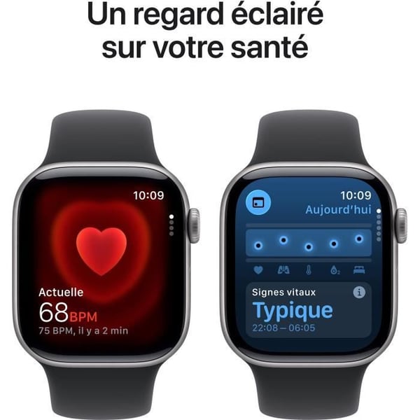 Apple Watch Series 11 GPS - 42mm - Space Grey Aluminium Case - Sort Sportsrem - M/L