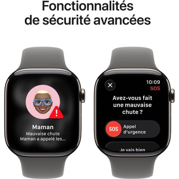 Apple Watch Series 11 GPS + Cellular - 42 mm - Urkasse i naturlig titanium - Stengrå sportsrem - S/M