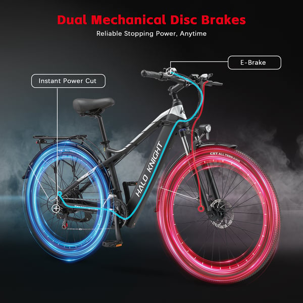 Elcykel HALO KNIGHT H02, 48V 750W 16Ah, 21-växlad, Svart