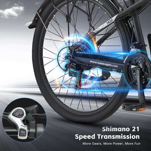 Elcykel HALO KNIGHT H02, 48V 750W 16Ah, 21-växlad, Svart