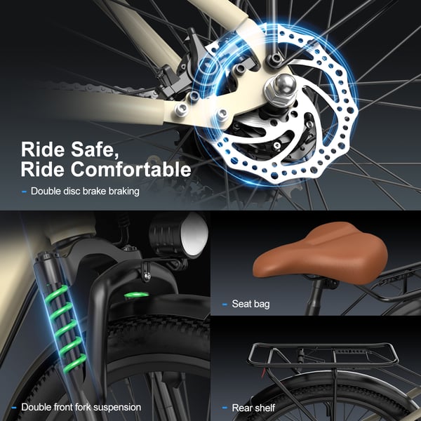 E-cykel Aairsk SU7, 24" til voksne, 36V 250W 13AH, NFC-oplåsning