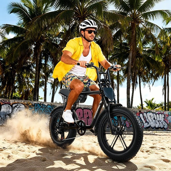 Sähköinen Fatbike Cmacewheel K20, 48V 18Ah irrotettava akku, musta