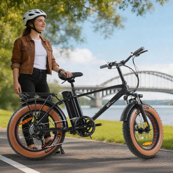 El-mountainbike CMACEWHEEL T20, 20", 750W 48V 17Ah, svartgrå