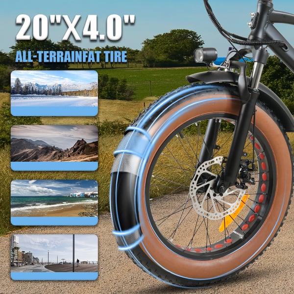 El-mountainbike CMACEWHEEL T20, 20", 750W 48V 17Ah, svartgrå
