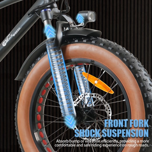 El-mountainbike CMACEWHEEL T20, 20", 750W 48V 17Ah, svartgrå