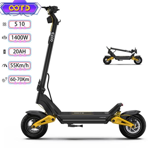 OOTD S10 Vikbar elektrisk skoter 10 ", 1400W motor, 48V20AH batteri, räckvidd 60-70km