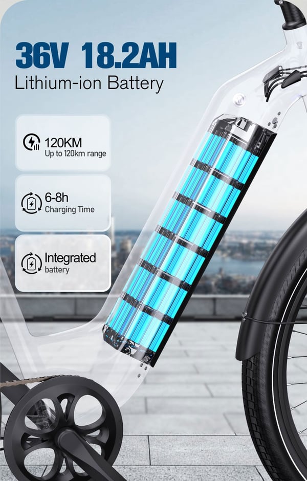 OneSport OT05 elcykel för vuxna, 250W motor, 36V 18,2AH batteri, 27,5*2,25 däck, vridmomentavkänning.