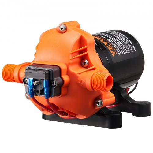 Vandpumpe, 12V membran 3-kammer, 20.7x13.8x12.5 cm, justerbar