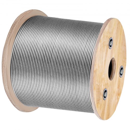 Stålwire, 3,2 mm 7x7, 15240 cm, rustfrit stål