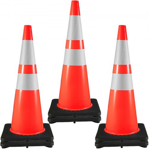 Trafikkoner 92x35x35 cm Orange PVC Reflekterande Säkerhet