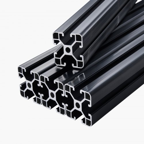 Aluminiumsprofil, 600x40x40 mm, Sort, Anodiseret lineær skinne