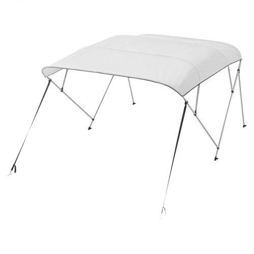 Veneen bimini-katos, 4-kaari 600D polyesterikatos 244x185-198x137 cm, vaaleanharmaa