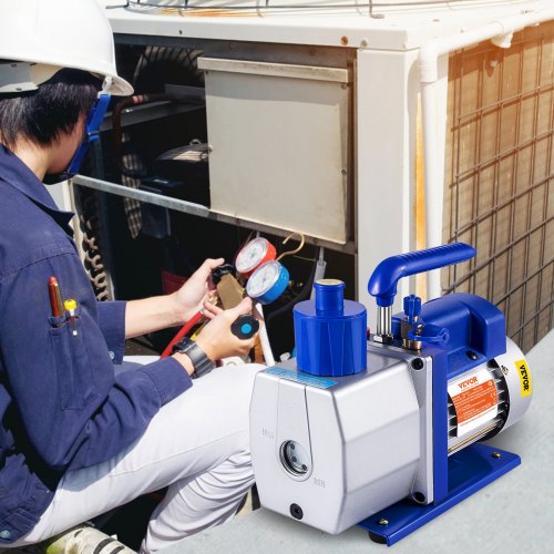 Tyhjiöpumppu, pyörivä siipimalli, yksivaiheinen, 7 CFM, 1/2 HP, HVAC, alumiini