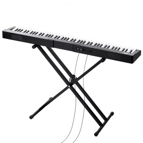 Digitalt Pianoklaver, 88-tangenters halvvægtet, 128,5x22,5x120 cm, Sort, Elektrisk Keyboard