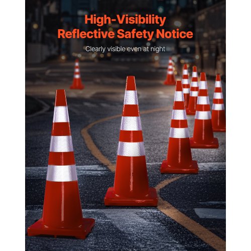 Trafikkegle, 90x37x37 cm, Orange, PVC