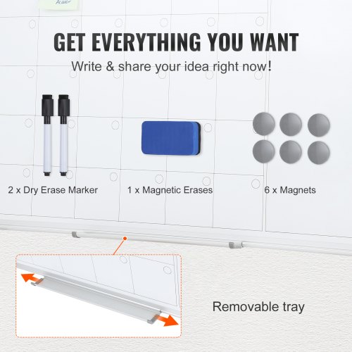 Kalender Whiteboard, 91.5x61x5 cm, Magnetisk, Månedlig Planlægger