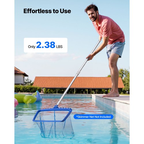 Poolstang, teleskopisk 1–4,6 m, justerbar aluminium, rengøringsværktøj