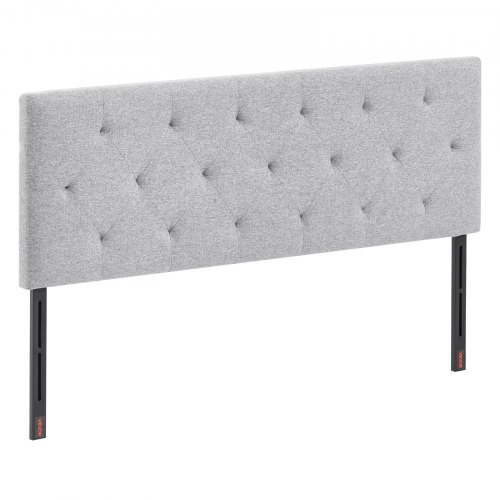 Sänggavel, Justerbar Fullstorlek Diamantknappad, 143 x 90,5x7 cm, Ljusgrå Sänggavel, Justerbar Fullstorlek Diamantknappad, 143 x 90,5x7 cm, Ljusgrå