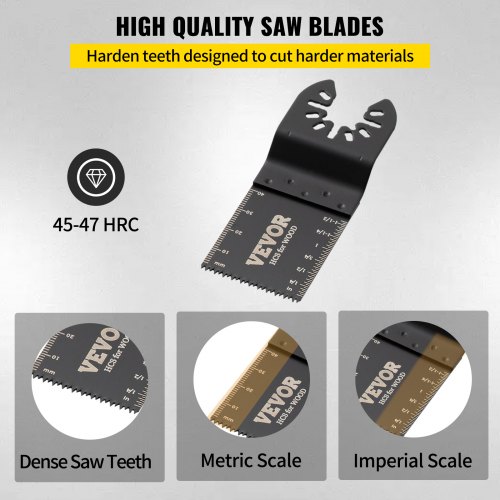 Oscillerende savklinge sæt, 100 stk., 3,5 cm, træ plast, HCS
