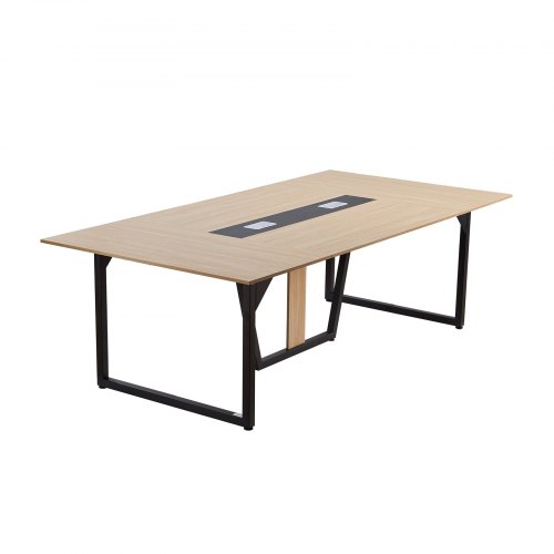 Konferensbord, 240x120x75 cm, Brun, Metallben