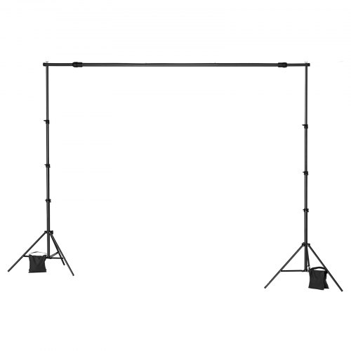 Baggrundsstativ, Justerbart fotobaggrundsstativsæt, 213x300 cm, Sort, Stål