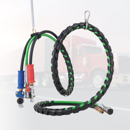 Air Line Kit, 3-i-1 luftslanger og ABS-strømkabel 3660x95x95 mm, Sort, Gummi