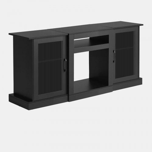 TV-bord, 147x37x68,5 cm, Sort, Opbevaring i træ